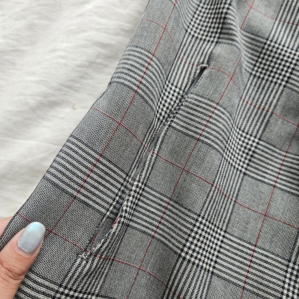 OLD BABATON Power Blazer Grey Glen Plaid 3/4 Sleeves Shawl collar Size 0 Aritzia - Picture 4 of 9